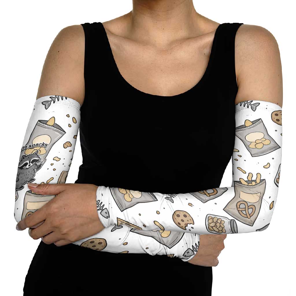 I Require Snacks Raccoon Arm Sleeves Cute Bandit Raccoon Chaos with a Knife