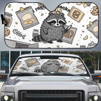 I Require Snacks Raccoon Auto Sun Shade Cute Bandit Raccoon Chaos with a Knife