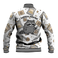 I Require Snacks Raccoon Baseball Jacket Cute Bandit Raccoon Chaos with a Knife