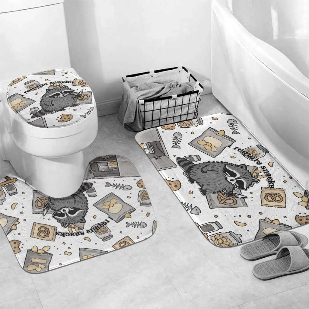 I Require Snacks Raccoon Bathroom Set Cute Bandit Raccoon Chaos with a Knife