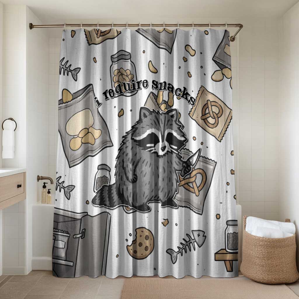 I Require Snacks Raccoon Bathroom Set Cute Bandit Raccoon Chaos with a Knife