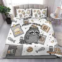 I Require Snacks Raccoon Bedding Set Cute Bandit Raccoon Chaos with a Knife