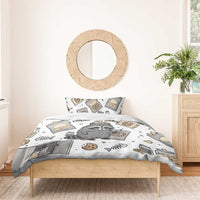 I Require Snacks Raccoon Bedding Set Cute Bandit Raccoon Chaos with a Knife