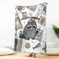 I Require Snacks Raccoon Blanket Cute Bandit Raccoon Chaos with a Knife