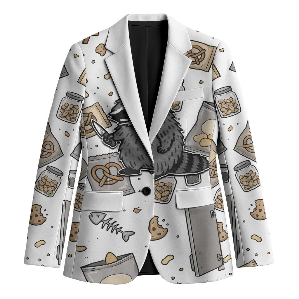 I Require Snacks Raccoon Blazer Cute Bandit Raccoon Chaos with a Knife