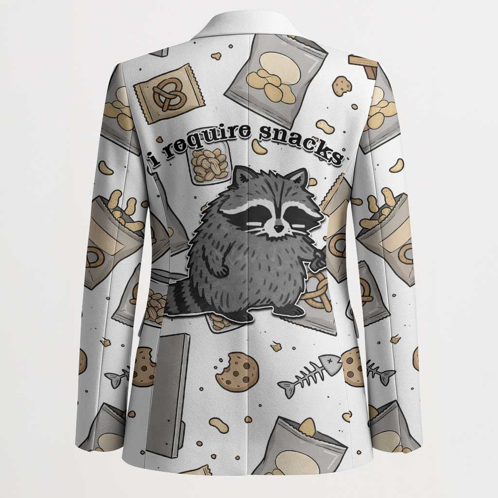 I Require Snacks Raccoon Blazer Cute Bandit Raccoon Chaos with a Knife