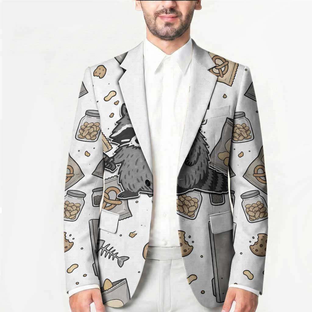 I Require Snacks Raccoon Blazer Cute Bandit Raccoon Chaos with a Knife