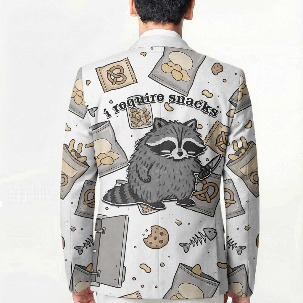 I Require Snacks Raccoon Blazer Cute Bandit Raccoon Chaos with a Knife