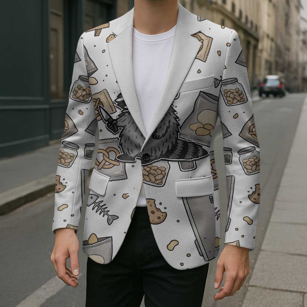 I Require Snacks Raccoon Blazer Cute Bandit Raccoon Chaos with a Knife