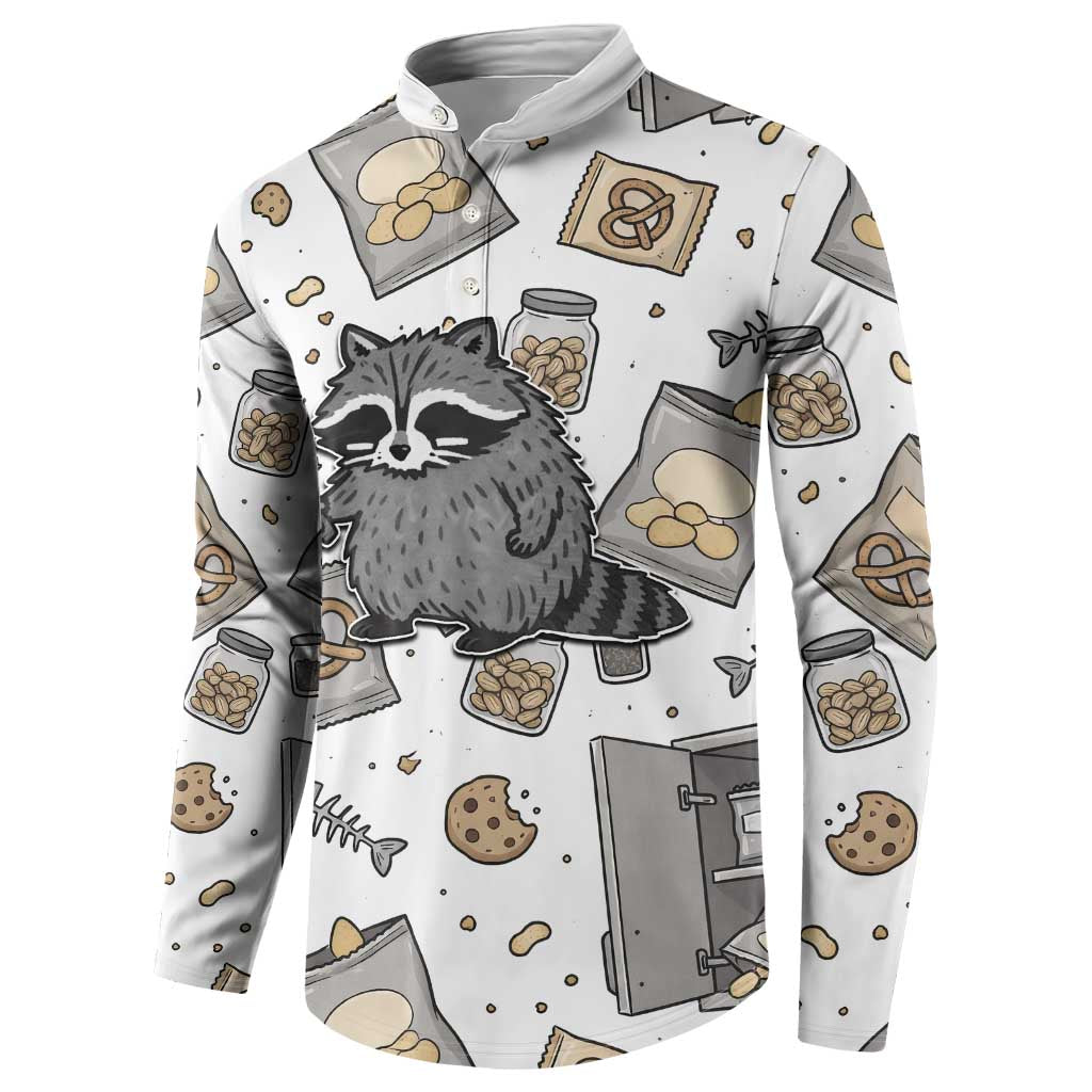 I Require Snacks Raccoon Button Sweatshirt Cute Bandit Raccoon Chaos with a Knife