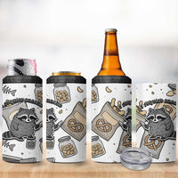 I Require Snacks Raccoon 4 in 1 Can Cooler Tumbler Cute Bandit Raccoon Chaos with a Knife