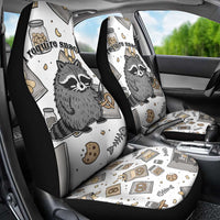I Require Snacks Raccoon Car Seat Cover Cute Bandit Raccoon Chaos with a Knife