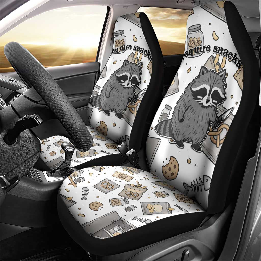 I Require Snacks Raccoon Car Seat Cover Cute Bandit Raccoon Chaos with a Knife