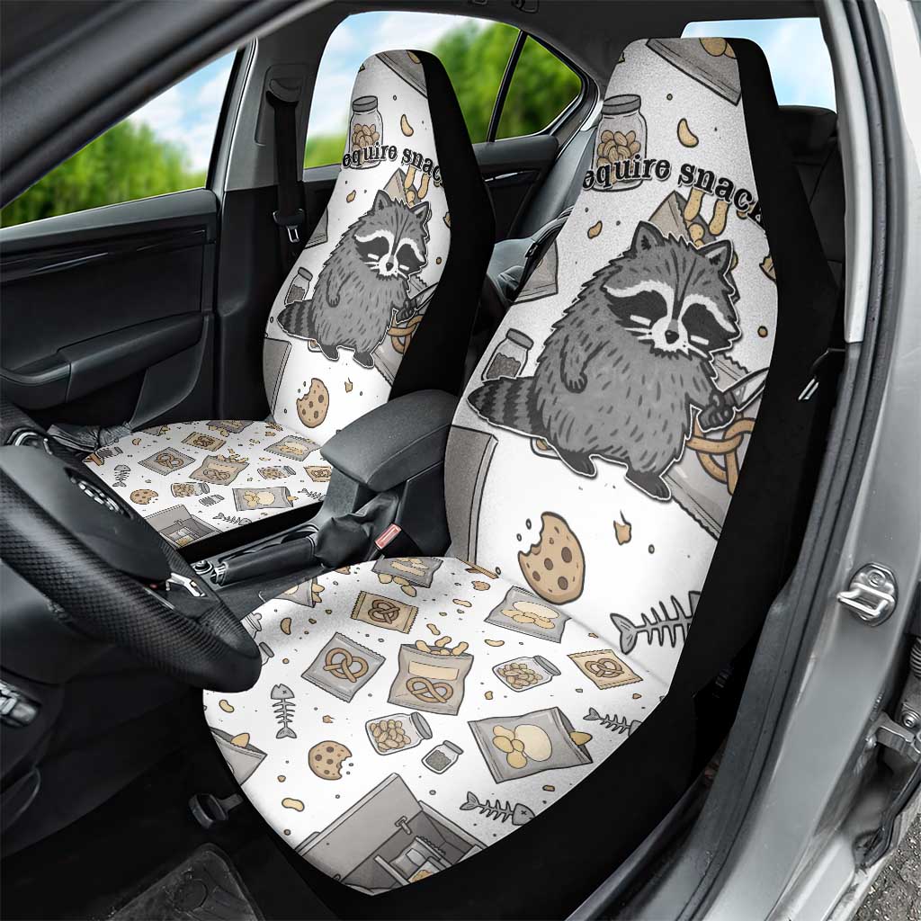 I Require Snacks Raccoon Car Seat Cover Cute Bandit Raccoon Chaos with a Knife