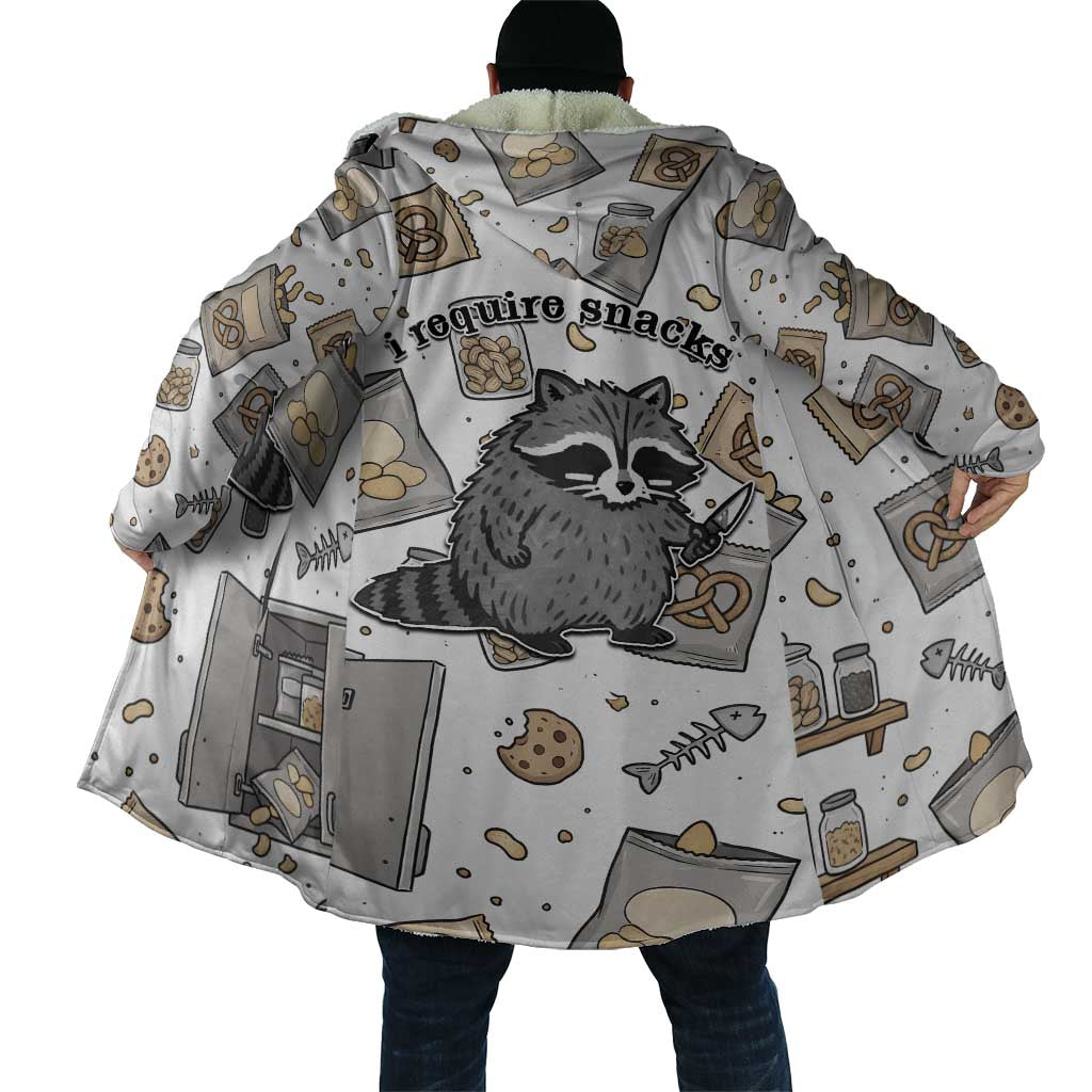 I Require Snacks Raccoon Cloak Cute Bandit Raccoon Chaos with a Knife