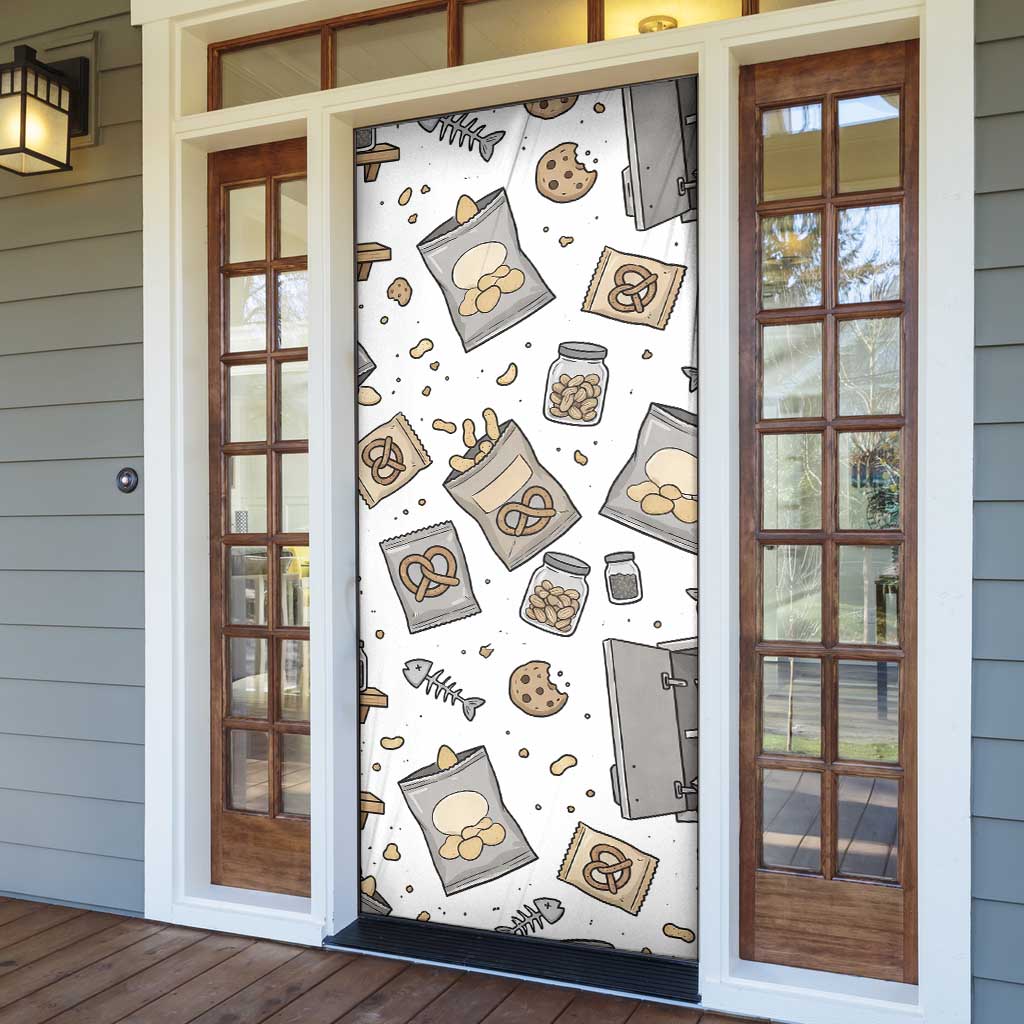 I Require Snacks Raccoon Door Cover Cute Bandit Raccoon Chaos with a Knife