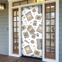 I Require Snacks Raccoon Door Cover Cute Bandit Raccoon Chaos with a Knife