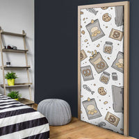 I Require Snacks Raccoon Door Cover Cute Bandit Raccoon Chaos with a Knife