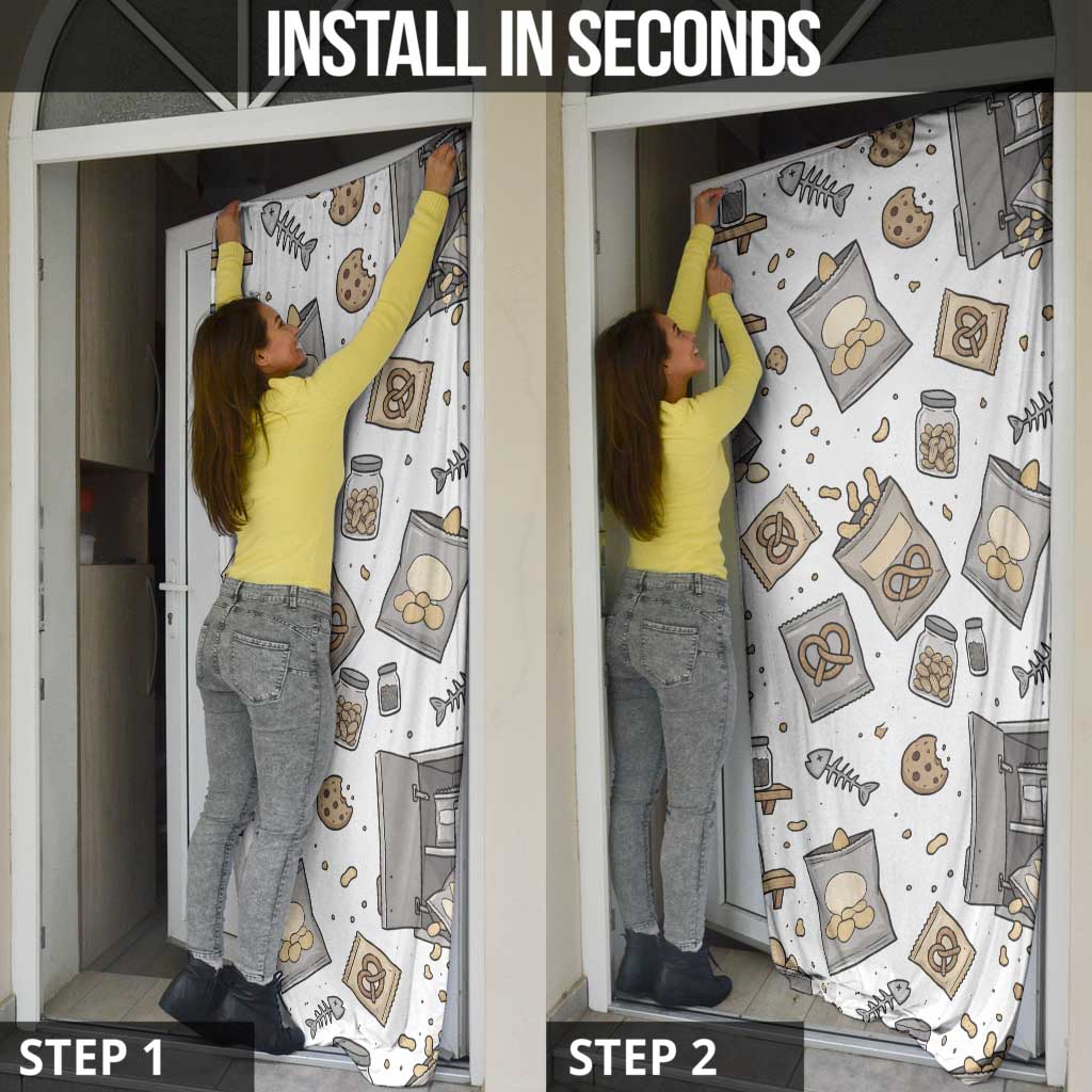 I Require Snacks Raccoon Door Cover Cute Bandit Raccoon Chaos with a Knife