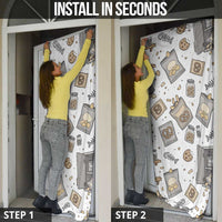 I Require Snacks Raccoon Door Cover Cute Bandit Raccoon Chaos with a Knife