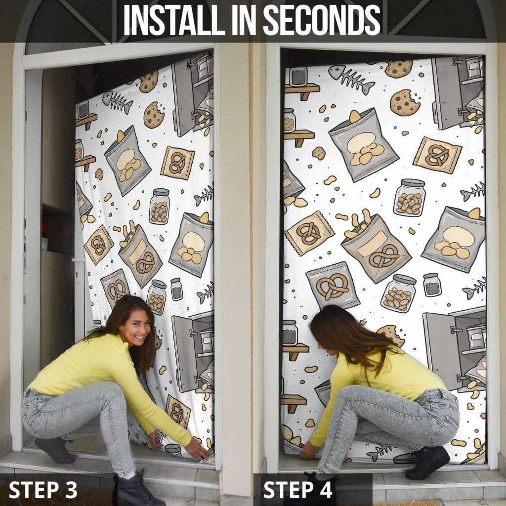 I Require Snacks Raccoon Door Cover Cute Bandit Raccoon Chaos with a Knife