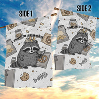 I Require Snacks Raccoon Garden Flag Cute Bandit Raccoon Chaos with a Knife