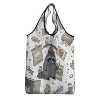 I Require Snacks Raccoon Grocery Bag Cute Bandit Raccoon Chaos with a Knife