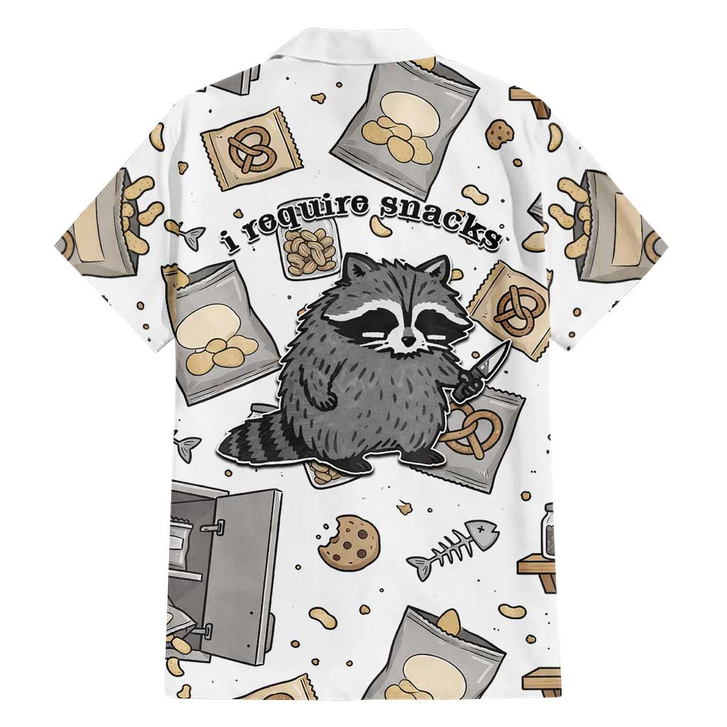 I Require Snacks Raccoon Hawaiian Shirt Cute Bandit Raccoon Chaos with a Knife