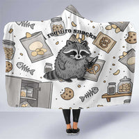 I Require Snacks Raccoon Hooded Blanket Cute Bandit Raccoon Chaos with a Knife