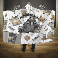 I Require Snacks Raccoon Hooded Blanket Cute Bandit Raccoon Chaos with a Knife