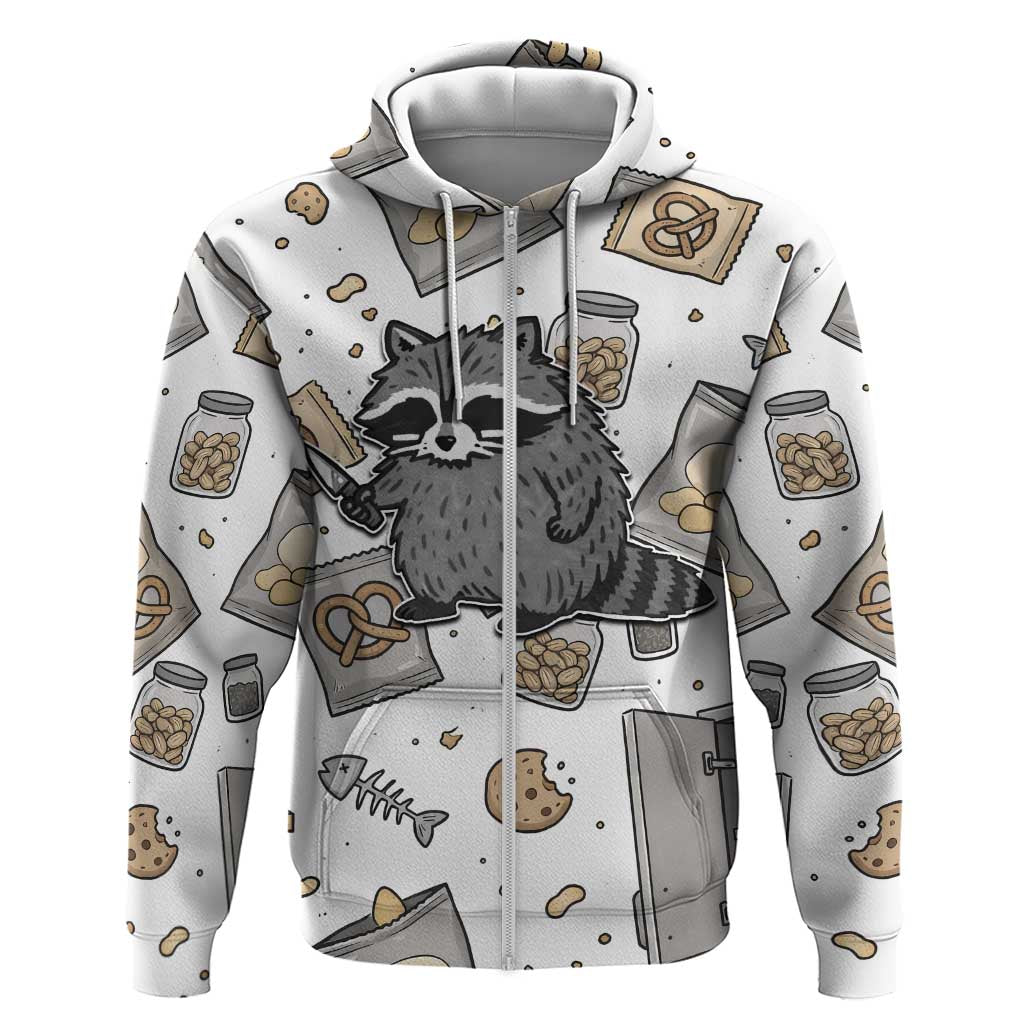 I Require Snacks Raccoon Hoodie Cute Bandit Raccoon Chaos with a Knife