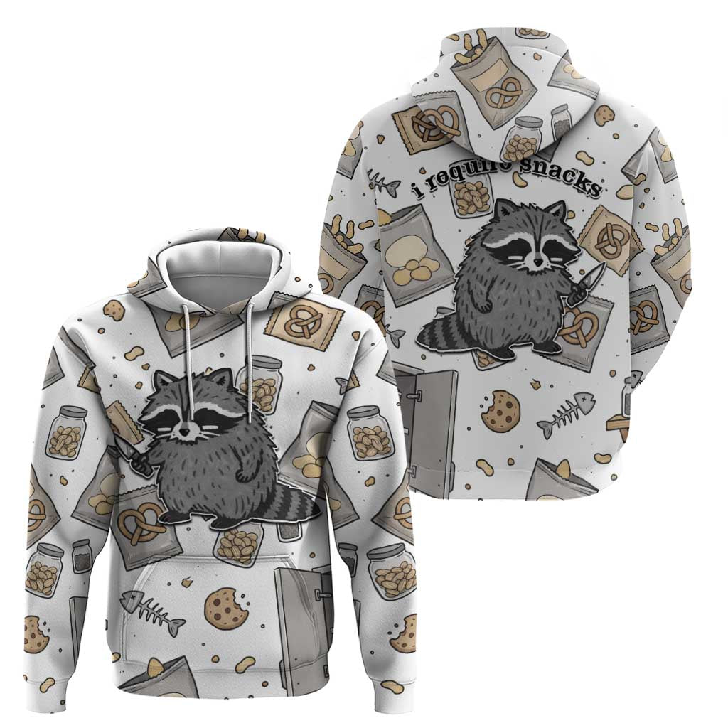 I Require Snacks Raccoon Hoodie Cute Bandit Raccoon Chaos with a Knife