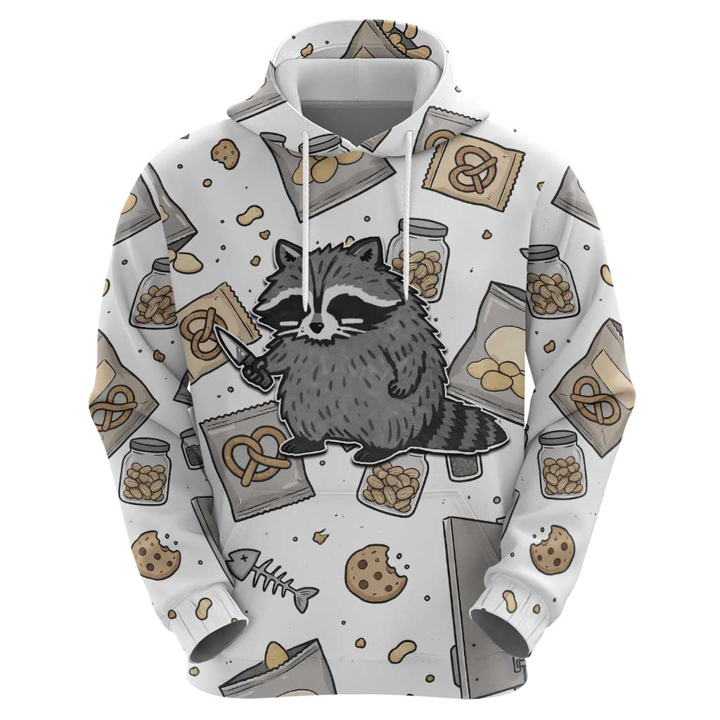 I Require Snacks Raccoon Hoodie Cute Bandit Raccoon Chaos with a Knife