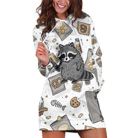 I Require Snacks Raccoon Hoodie Dress Cute Bandit Raccoon Chaos with a Knife