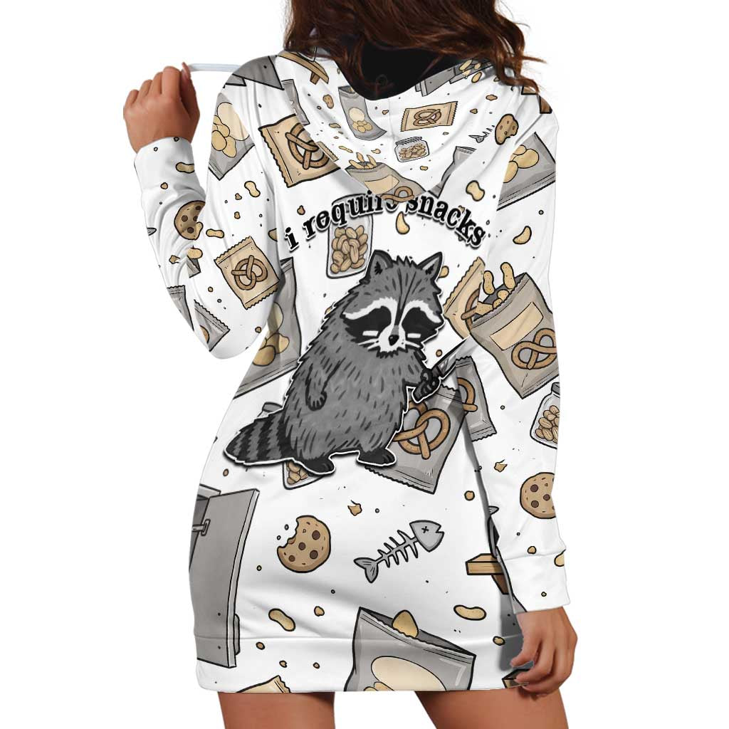 I Require Snacks Raccoon Hoodie Dress Cute Bandit Raccoon Chaos with a Knife