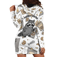 I Require Snacks Raccoon Hoodie Dress Cute Bandit Raccoon Chaos with a Knife