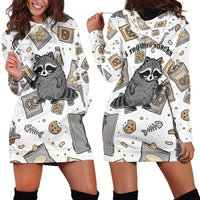 I Require Snacks Raccoon Hoodie Dress Cute Bandit Raccoon Chaos with a Knife