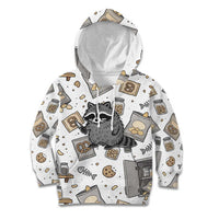 I Require Snacks Raccoon Kid Hoodie Cute Bandit Raccoon Chaos with a Knife