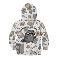 I Require Snacks Raccoon Kid Hoodie Cute Bandit Raccoon Chaos with a Knife