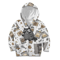 I Require Snacks Raccoon Kid Hoodie Cute Bandit Raccoon Chaos with a Knife