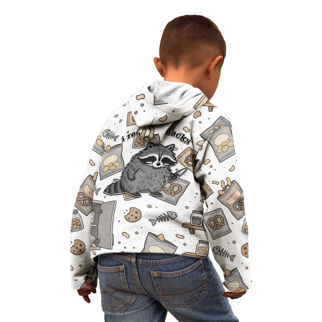 I Require Snacks Raccoon Kid Hoodie Cute Bandit Raccoon Chaos with a Knife