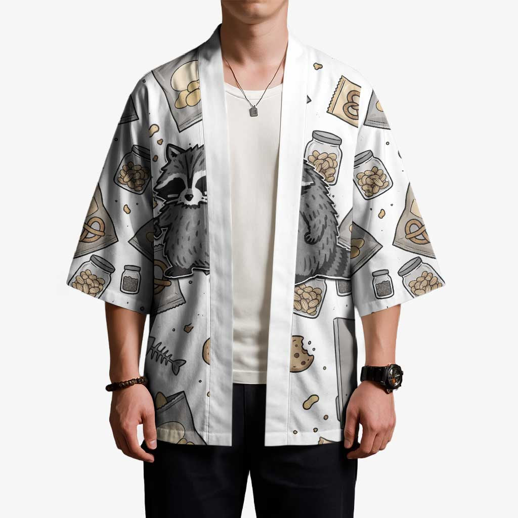 I Require Snacks Raccoon Kimono Cute Bandit Raccoon Chaos with a Knife