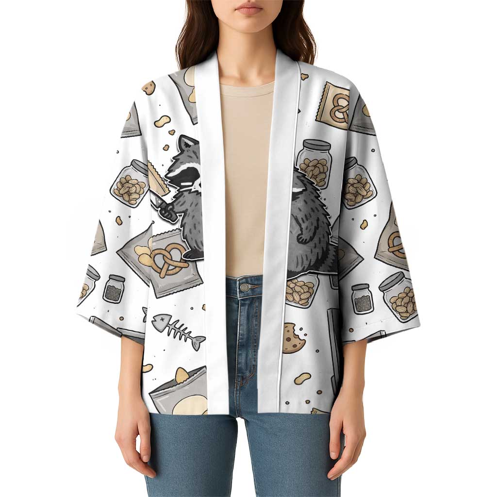 I Require Snacks Raccoon Kimono Cute Bandit Raccoon Chaos with a Knife