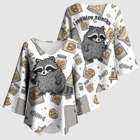 I Require Snacks Raccoon Kimono Sleeve Blouse Cute Bandit Raccoon Chaos with a Knife