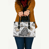 I Require Snacks Raccoon Leather Bag Cute Bandit Raccoon Chaos with a Knife