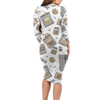 I Require Snacks Raccoon Long Sleeve Bodycon Dress Cute Bandit Raccoon Chaos with a Knife