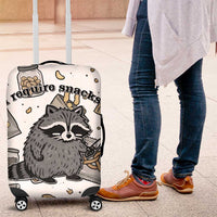 I Require Snacks Raccoon Luggage Cover Cute Bandit Raccoon Chaos with a Knife