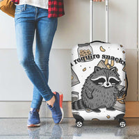 I Require Snacks Raccoon Luggage Cover Cute Bandit Raccoon Chaos with a Knife