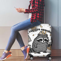 I Require Snacks Raccoon Luggage Cover Cute Bandit Raccoon Chaos with a Knife
