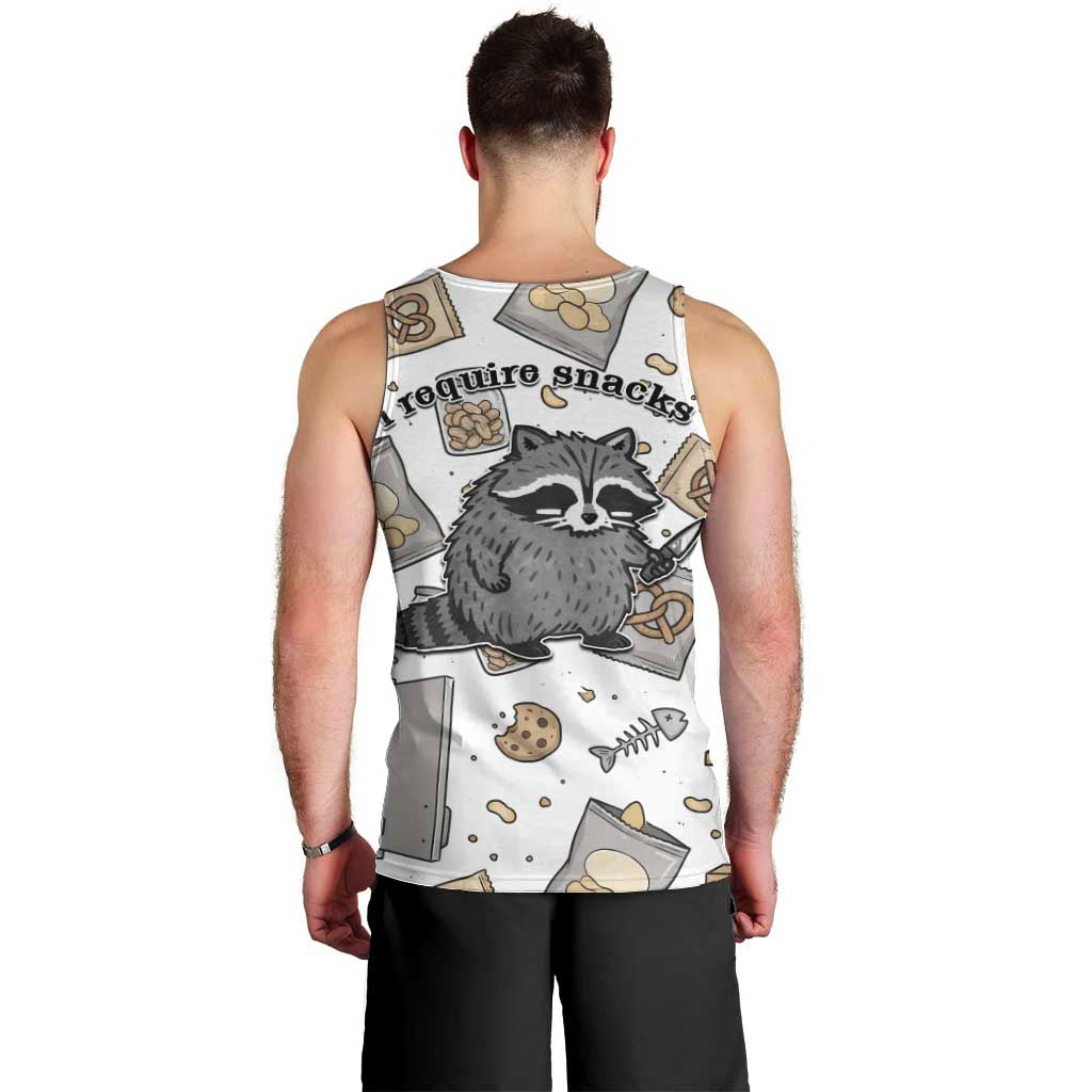 I Require Snacks Raccoon Men Tank Top Cute Bandit Raccoon Chaos with a Knife